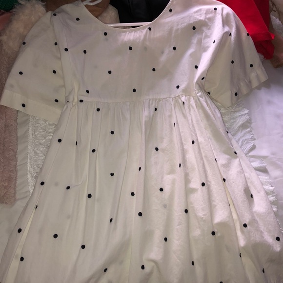 Zara Dresses & Skirts - White polka dot baby doll dress